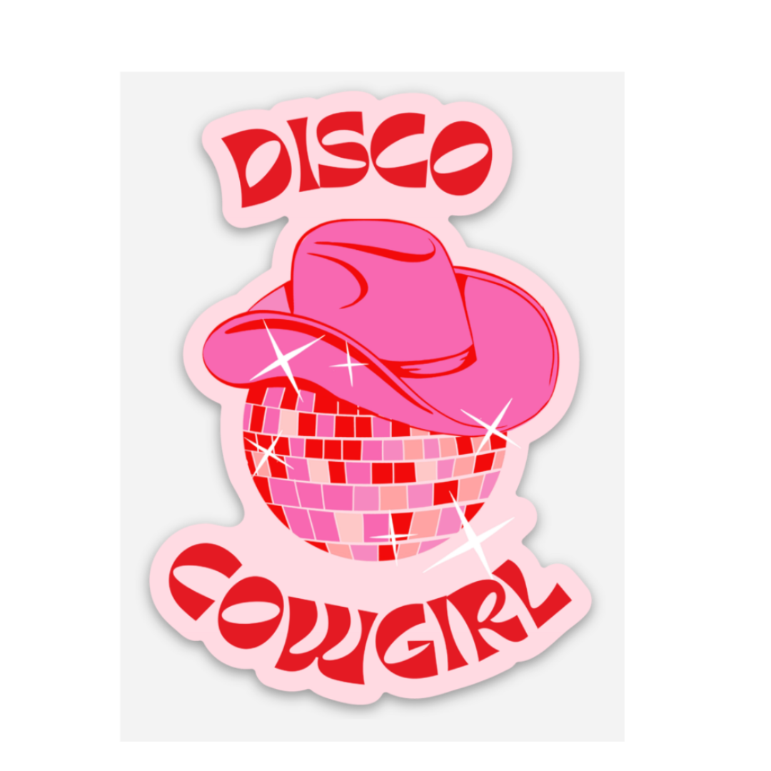 Pink Lady Disco Ball Stickers